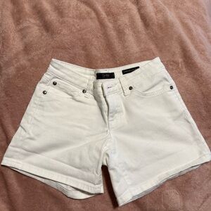 Jessica Simpson White Denim Low-Rise Jean Shorts